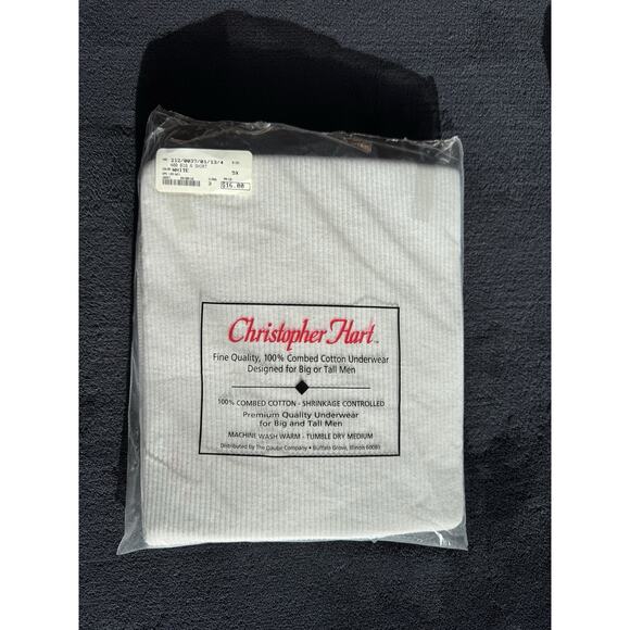 Christopher Hart Tank Top A-shirts White 2 Pack Big and Tall Men's 5X Undershirt - Picture 2 of 6